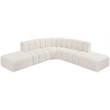 Bowery Hill Contemporary Cream Boucle Fabric Modular Sectional