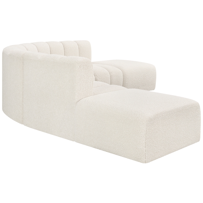 Bowery Hill Contemporary Cream Boucle Fabric Modular Sectional