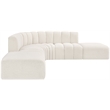 Bowery Hill Contemporary Cream Boucle Fabric Modular Sectional
