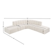 Bowery Hill Contemporary Cream Boucle Fabric Modular Sectional