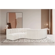 Bowery Hill Contemporary Cream Boucle Fabric Modular Sectional