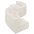 Bowery Hill Contemporary Cream Boucle Fabric Modular Sectional