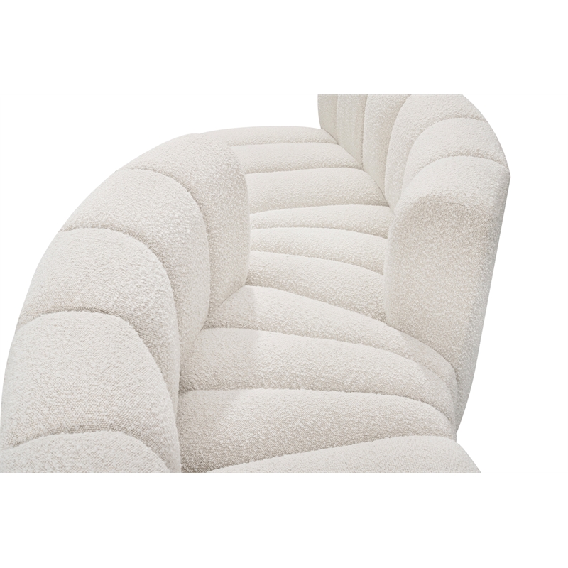 Bowery Hill Contemporary Cream Boucle Fabric Modular Sectional