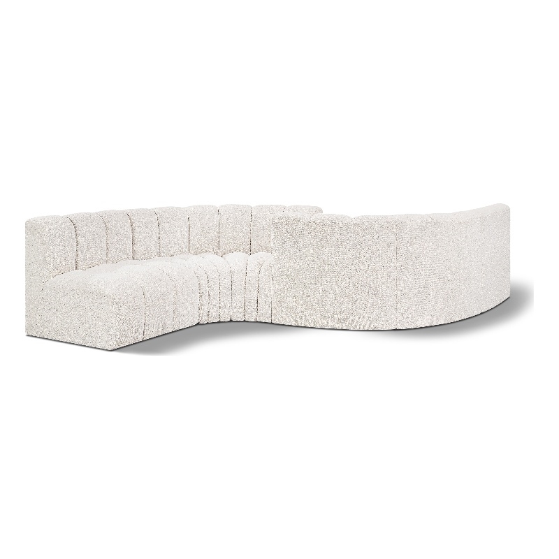Bowery Hill Contemporary Cream Boucle Fabric Modular Sectional