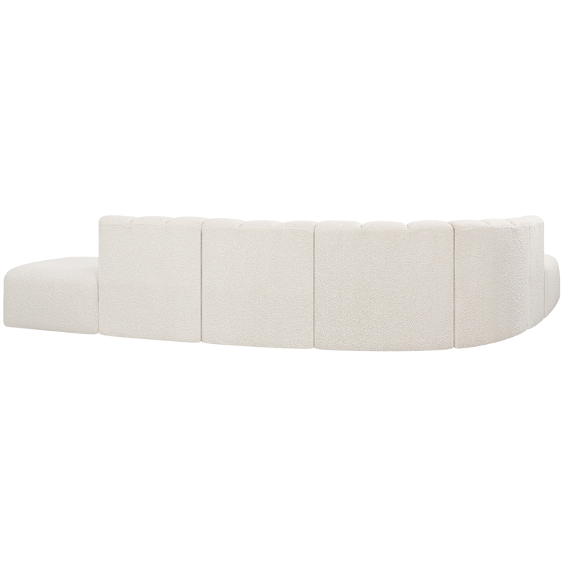 Bowery Hill Contemporary Cream Boucle Fabric Modular Sectional