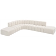Bowery Hill Contemporary Cream Boucle Fabric Modular Sectional
