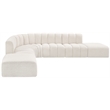 Bowery Hill Contemporary Cream Boucle Fabric Modular Sectional