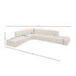 Bowery Hill Contemporary Cream Boucle Fabric Modular Sectional