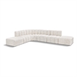 Bowery Hill Contemporary Cream Boucle Fabric Modular Sectional