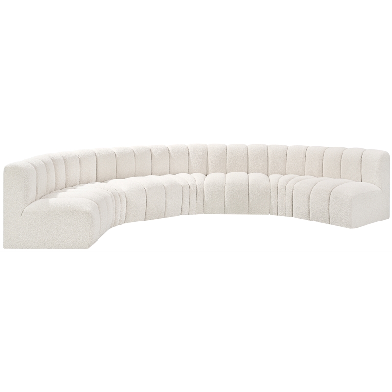 Bowery Hill Contemporary Cream Boucle Fabric Modular Sectional