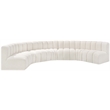 Bowery Hill Contemporary Cream Boucle Fabric Modular Sectional