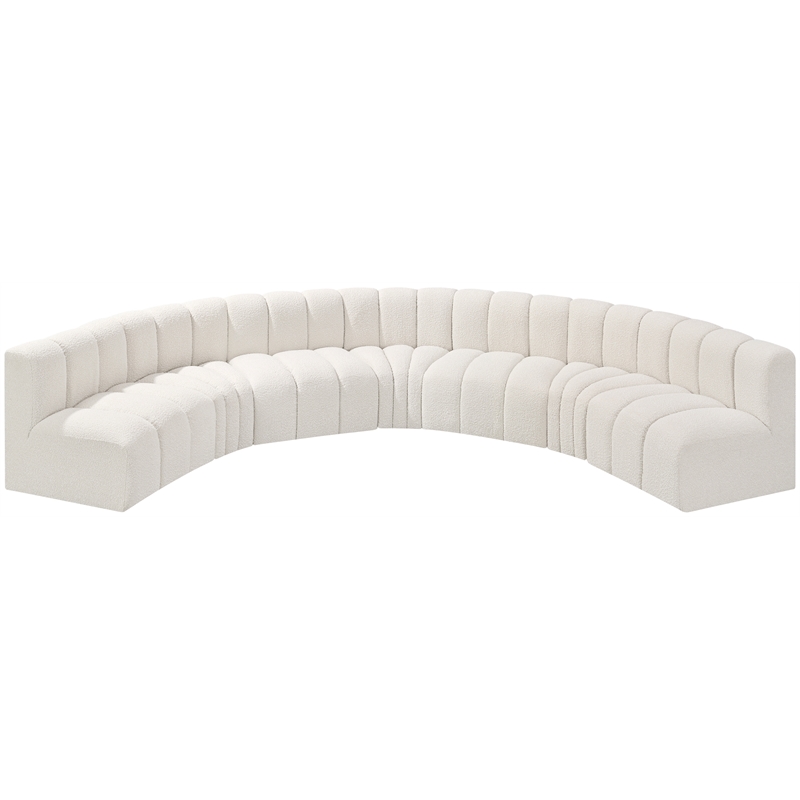 Bowery Hill Contemporary Cream Boucle Fabric Modular Sectional