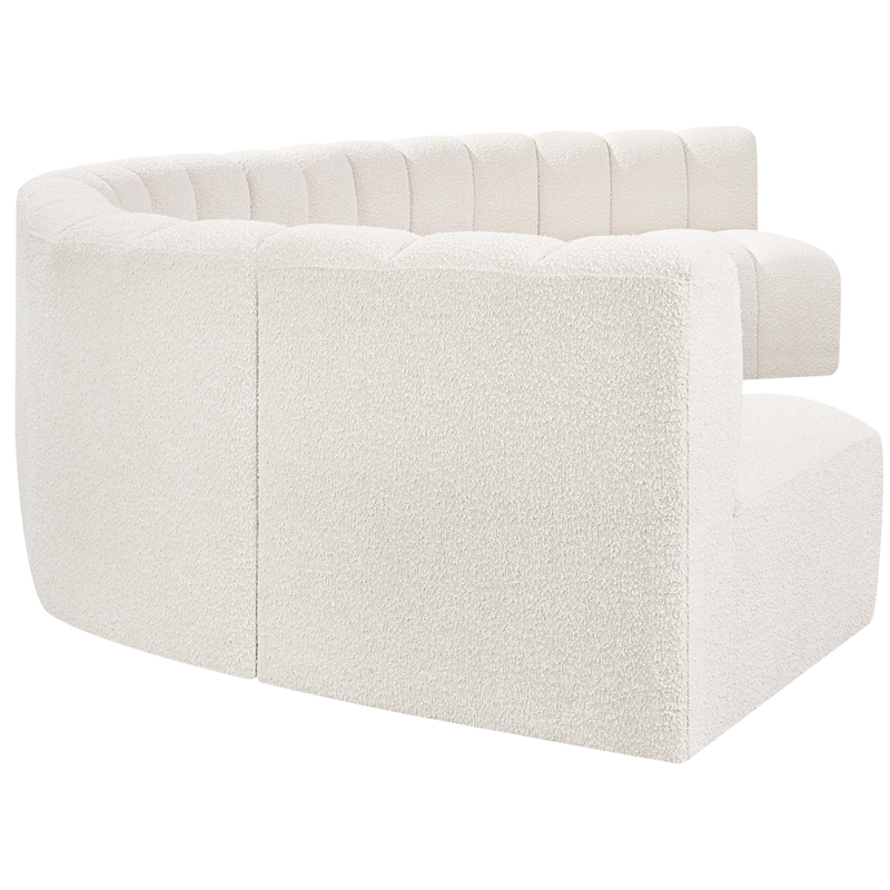 Bowery Hill Contemporary Cream Boucle Fabric Modular Sectional