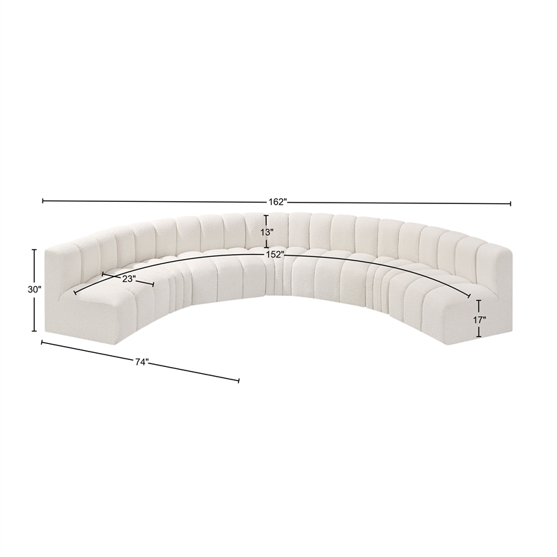 Bowery Hill Contemporary Cream Boucle Fabric Modular Sectional