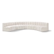 Bowery Hill Contemporary Cream Boucle Fabric Modular Sectional