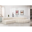 Bowery Hill Contemporary Cream Boucle Fabric Modular Sectional