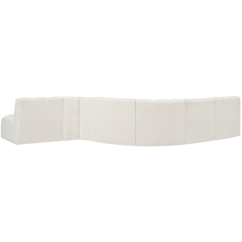 Bowery Hill Contemporary Cream Boucle Fabric Modular Sectional