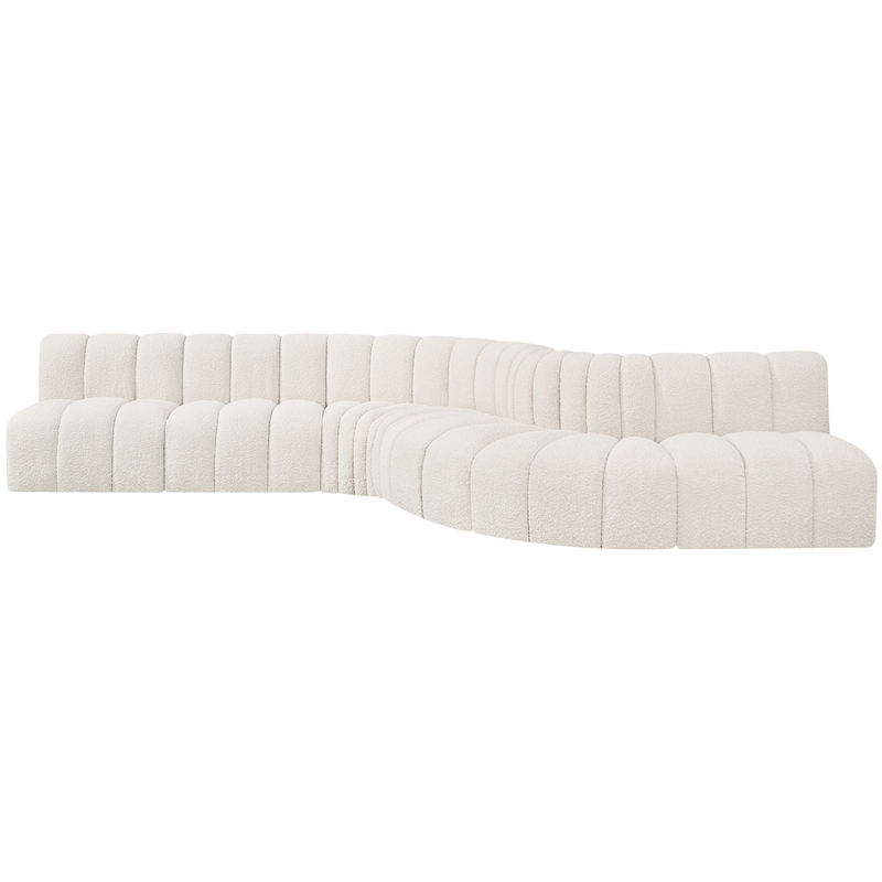 Bowery Hill Contemporary Cream Boucle Fabric Modular Sectional