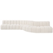 Bowery Hill Contemporary Cream Boucle Fabric Modular Sectional