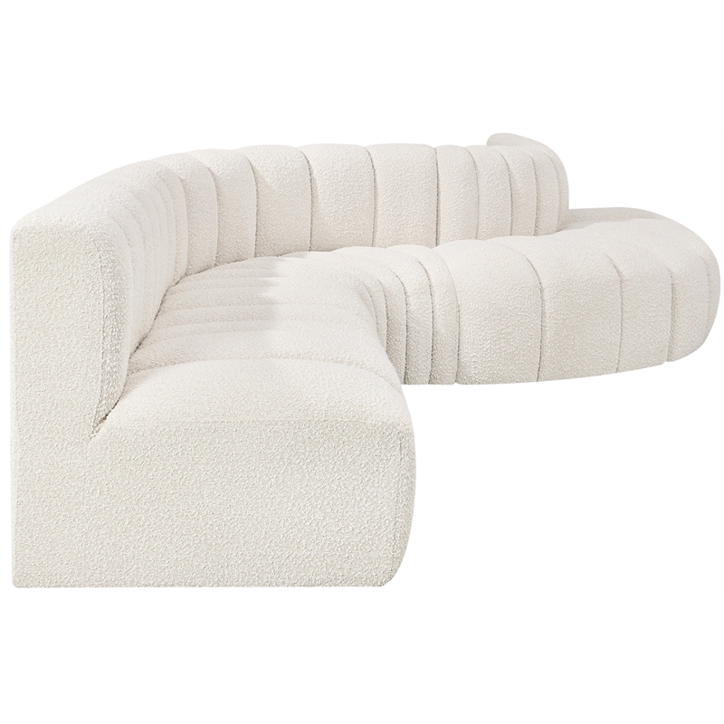 Bowery Hill Contemporary Cream Boucle Fabric Modular Sectional
