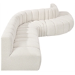 Bowery Hill Contemporary Cream Boucle Fabric Modular Sectional