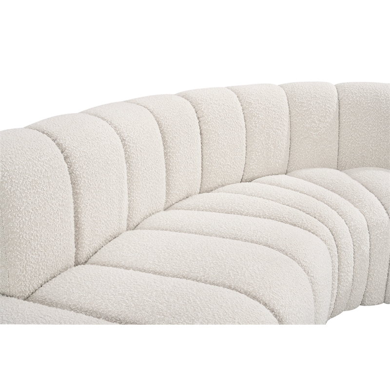 Bowery Hill Contemporary Cream Boucle Fabric Modular Sectional