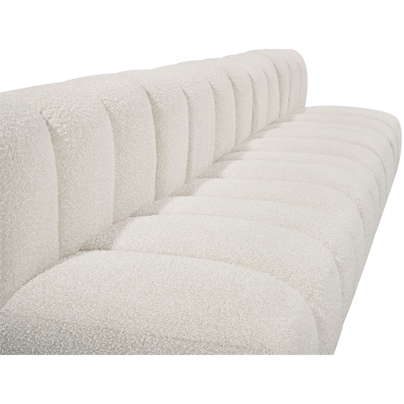 Bowery Hill Contemporary Cream Boucle Fabric Modular Sectional