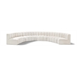 Bowery Hill Contemporary Cream Boucle Fabric Modular Sectional