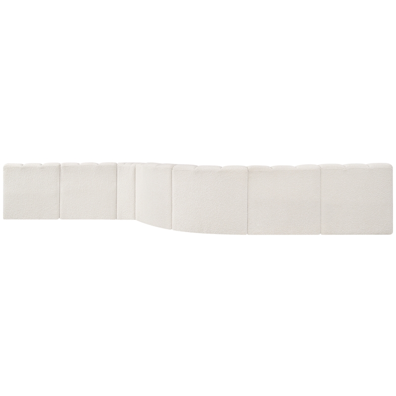 Bowery Hill Contemporary Cream Boucle Fabric Modular Sectional