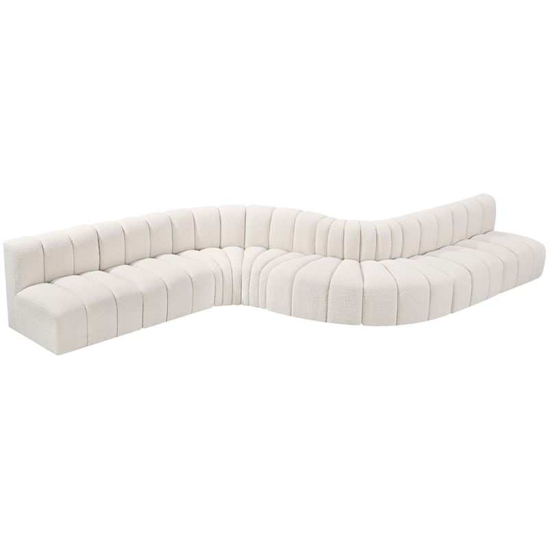 Bowery Hill Contemporary Cream Boucle Fabric Modular Sectional
