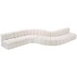 Bowery Hill Contemporary Cream Boucle Fabric Modular Sectional