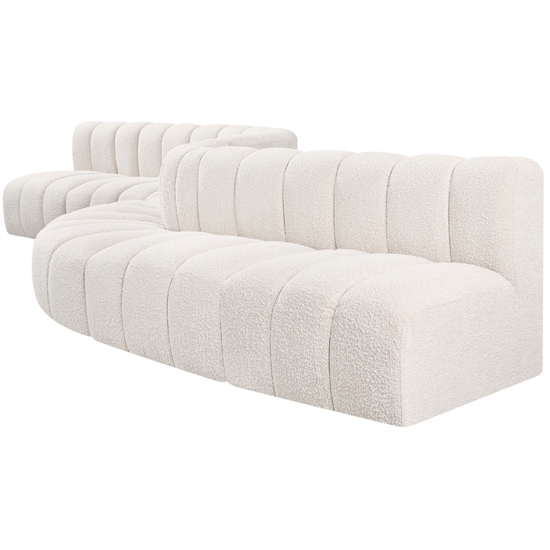 Bowery Hill Contemporary Cream Boucle Fabric Modular Sectional