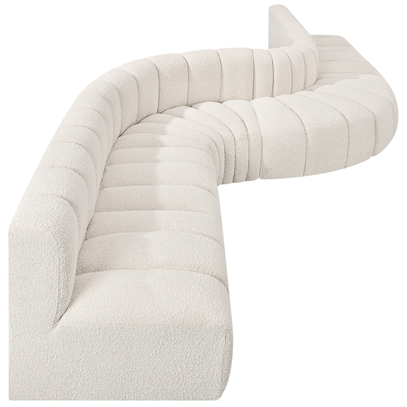Bowery Hill Contemporary Cream Boucle Fabric Modular Sectional