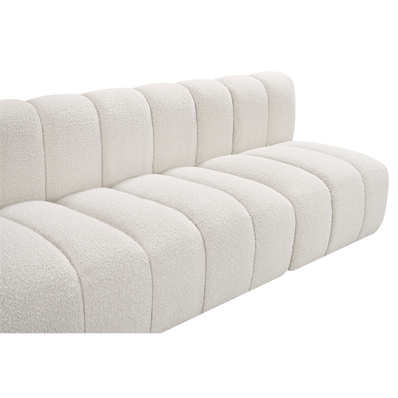 Bowery Hill Contemporary Cream Boucle Fabric Modular Sectional