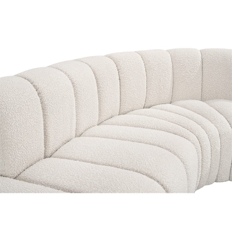 Bowery Hill Contemporary Cream Boucle Fabric Modular Sectional