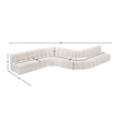 Bowery Hill Contemporary Cream Boucle Fabric Modular Sectional