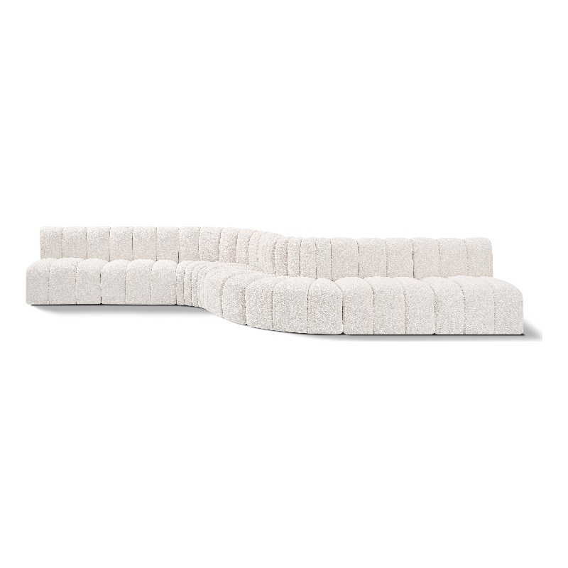 Bowery Hill Contemporary Cream Boucle Fabric Modular Sectional