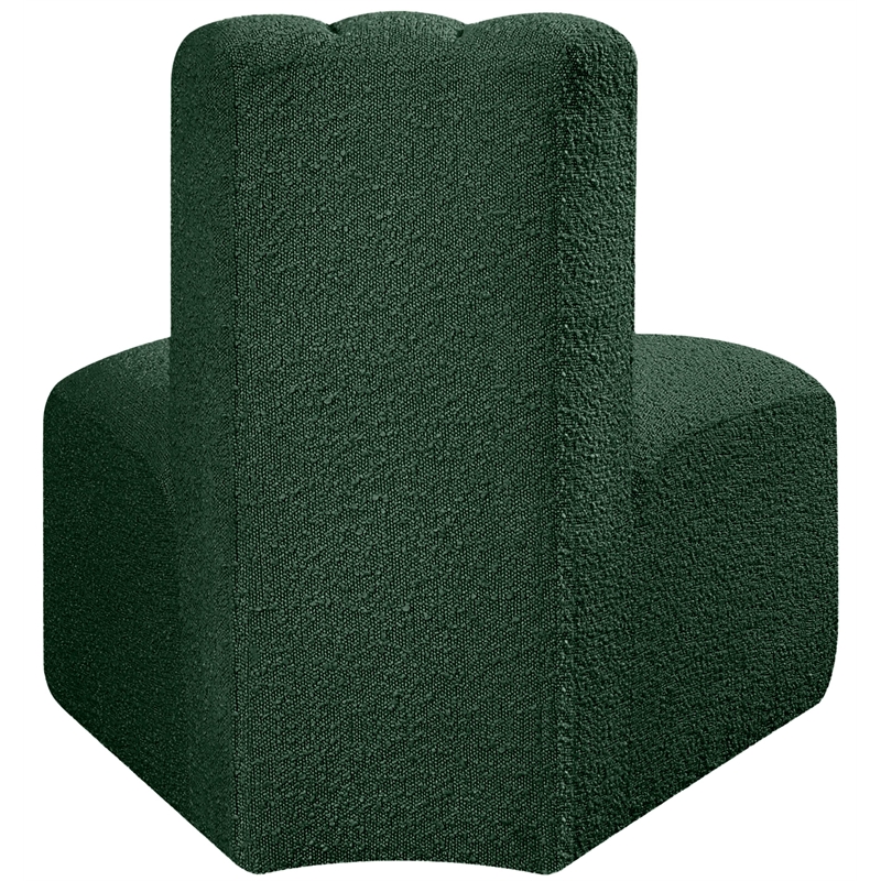 Bowery Hill Contemporary Rich Green Boucle Fabric Reverse Corner
