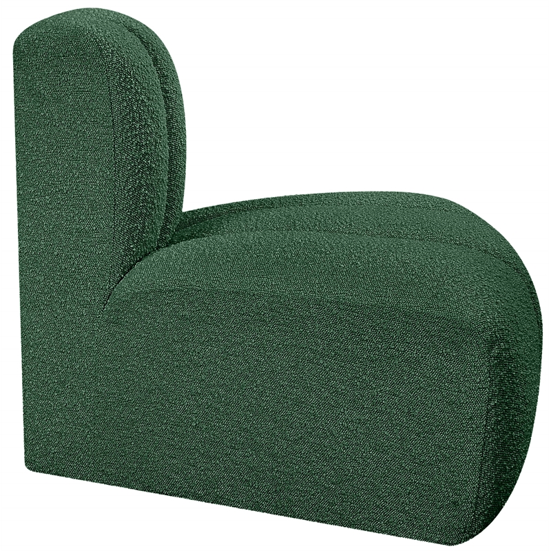 Bowery Hill Contemporary Rich Green Boucle Fabric Reverse Corner