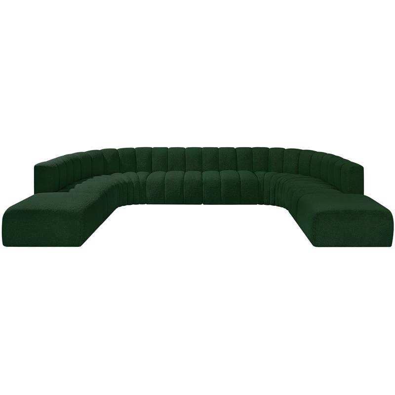 Bowery Hill Contemporary Green Boucle Fabric Modular Sectional
