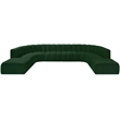 Bowery Hill Contemporary Green Boucle Fabric Modular Sectional