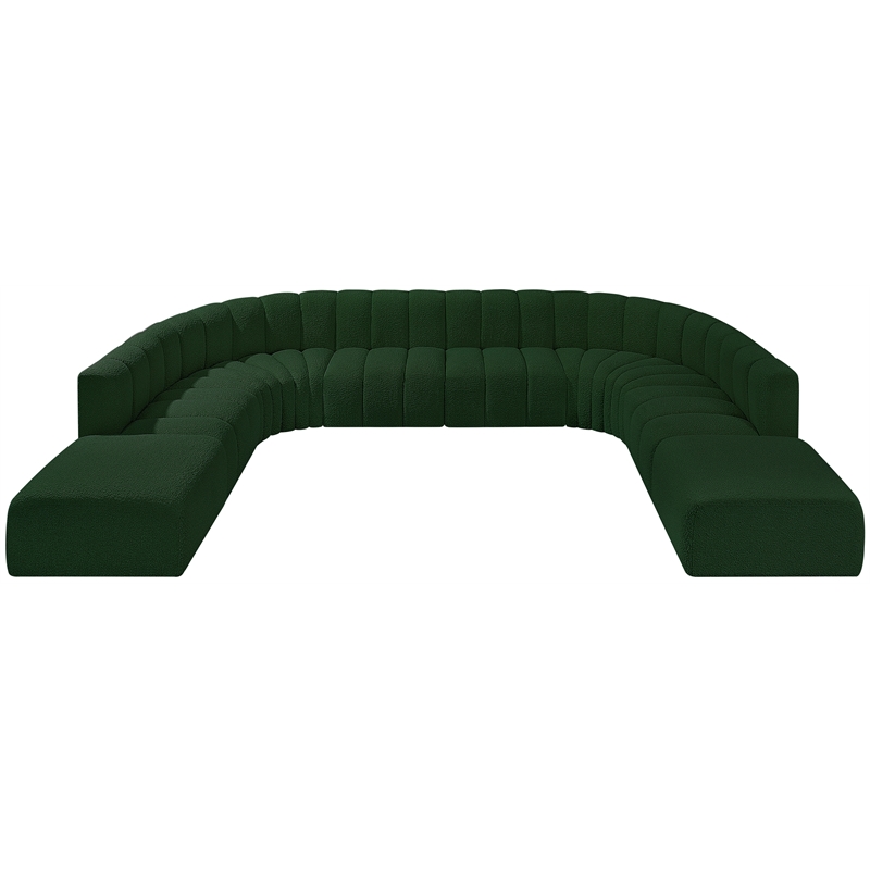 Bowery Hill Contemporary Green Boucle Fabric Modular Sectional