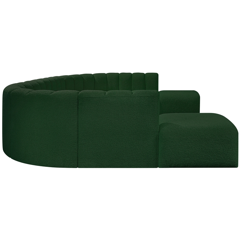 Bowery Hill Contemporary Green Boucle Fabric Modular Sectional