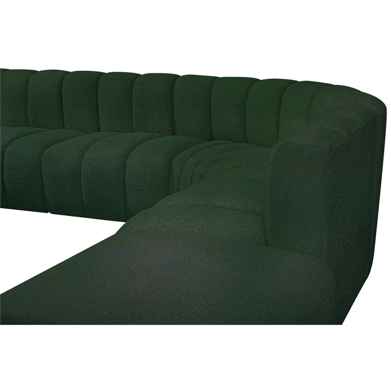 Bowery Hill Contemporary Green Boucle Fabric Modular Sectional