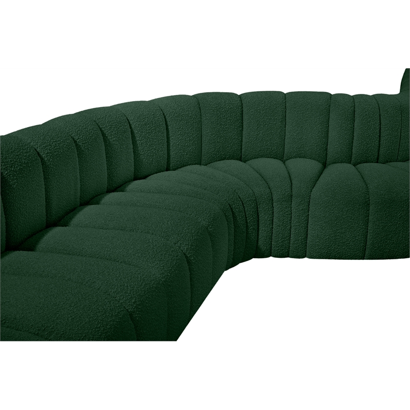 Bowery Hill Contemporary Green Boucle Fabric Modular Sectional