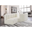 Bowery Hill Contemporary Cream Vegan Leather Modular Sectional
