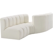 Bowery Hill Contemporary Cream Vegan Leather Modular Sectional