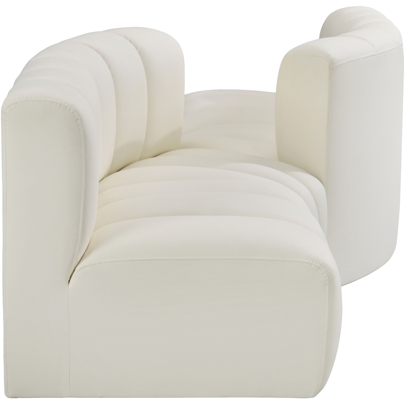 Bowery Hill Contemporary Cream Vegan Leather Modular Sectional