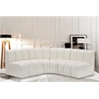 Bowery Hill Contemporary Cream Vegan Leather Modular Sectional