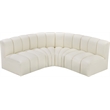 Bowery Hill Contemporary Cream Vegan Leather Modular Sectional